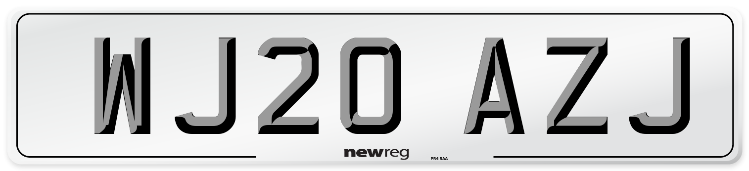 WJ20 AZJ Number Plate from New Reg